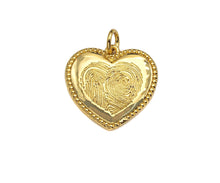 Load image into Gallery viewer, Dainty Fingerprint On Heart Shape Charms, Dainty Heart Charms, 19x18mm, Sku#F1293C