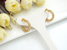 Load image into Gallery viewer, CZ Huggies Hoop Earrings, Sku#J241