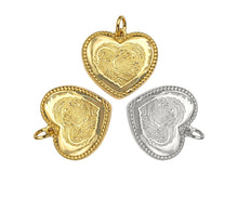 Load image into Gallery viewer, Dainty Fingerprint On Heart Shape Charms, Dainty Heart Charms, 19x18mm, Sku#F1293C