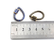 Load image into Gallery viewer, Colorful Enamel pave Teardrop Shape Clasp, Enamel Pave Clasp, Black/Red/Pink/White/Blue/Green Carabiner Clasp, 18x25mm, sku#H236