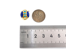 Load image into Gallery viewer, Cobalt Enamel Round Ball Pendant Charm, 3D Ball Turquoise Blue Pendant, Gold Enamel Ball Pendant, Enamel Jewelry Findings,12x13mm,Sku#L454