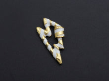 Load image into Gallery viewer, Colorful Enamel Pave Lightning Shape Clasp, Gold Plated Screw Clasp, Carabiner Clasp, 18x32mm, sku#K80
