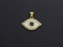 Load image into Gallery viewer, Enamel Colorful Evil Eye Pendant, CZ Micro Pave Oil Drop pendant,Enamel pendant,Enamel Jewelry, 15x21mm, sku#F1049