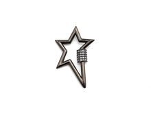 Load image into Gallery viewer, Clear Cz Micro pave Star Clasp, CZ Pave Clasp, Gold/Silver/Rose Gold/Gunmetal Carabiner Clasp, 21x32mm, sku#H187