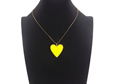 Load image into Gallery viewer, Yellow Pink Blue Enamel Heart Pendant with Gold Finish, Enamel Heart, Colorful Enamel Heart, 15/25/35mm, sku#ML26