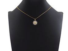 Load image into Gallery viewer, CZ Micro Pave Sunflower Pendant, Gold/Silver Plated Jewelry, sku#F1219C