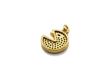 Load image into Gallery viewer, CZ Micro Pave Cobalt/Fuchsia/Green Pac-Man Pendant, CZ Pave Pac-Man Face Pendant, sku#F1142C