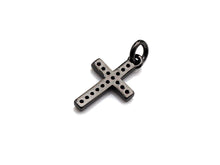 Load image into Gallery viewer, CZ Micro Pave Cross Charm, Black/Fuchsia/Turquoise/Cobalt Blue Cubic Zirconia Cross, 10x16mm, sku#X143