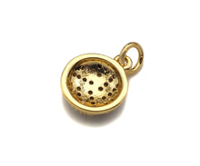 Load image into Gallery viewer, CZ Micro Pave Gold Silver Volleyball Charm, Cubic Zirconia Pendant, Volleyball Charm, CZ Micro Pave Sport ball Pendant,10x12mm, Sku#F1349