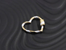 Load image into Gallery viewer, Colorful Enamel Pave Heart Shape Clasp, Gold Carabiner Clasp, 23x25mm, sku#H162