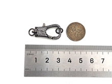 Load image into Gallery viewer, Full CZ Micro Pave Lobster Claw Clasp/Link Connector with Jump Ring, Pave Claw Clasp, Diamond Pave Clasp, 27x14mm,Sku#H307