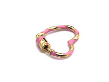 Load image into Gallery viewer, Colorful Enamel Pave Heart Shape Clasp, Gold Carabiner Clasp, 23x25mm, sku#H162