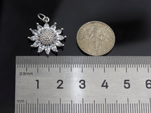 Load image into Gallery viewer, CZ Micro Pave Sunflower Pendant, Gold/Silver Plated Jewelry, sku#F1219C