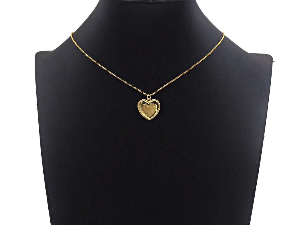 Dainty Fingerprint On Heart Shape Charms, Dainty Heart Charms, 19x18mm, Sku#F1293C