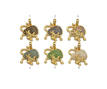 Load image into Gallery viewer, Colorful CZ Micro Pave Bull Pendant/Charm,Cubic Zirconia Charm, Necklace Bracelet Charm Pendant,17x18mm, Sku#LD35