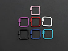Load image into Gallery viewer, Colorful Enamel pave Square Shape Clasp, Black/Red/Pink/White/Blue Carabiner Clasp, 18mm, sku#H242