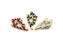 Load image into Gallery viewer, Colorful Enamel Pave Lightning Shape Clasp, Gold Plated Screw Clasp, Carabiner Clasp, 18x32mm, sku#K80