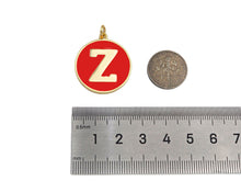 Load image into Gallery viewer, New Trendy Red Gold Enamel Initials Letter Charm/Pendant, Enamel Initial Alphabet Letters, Custom Naming Pendants, 25x28mm,sku#ML37