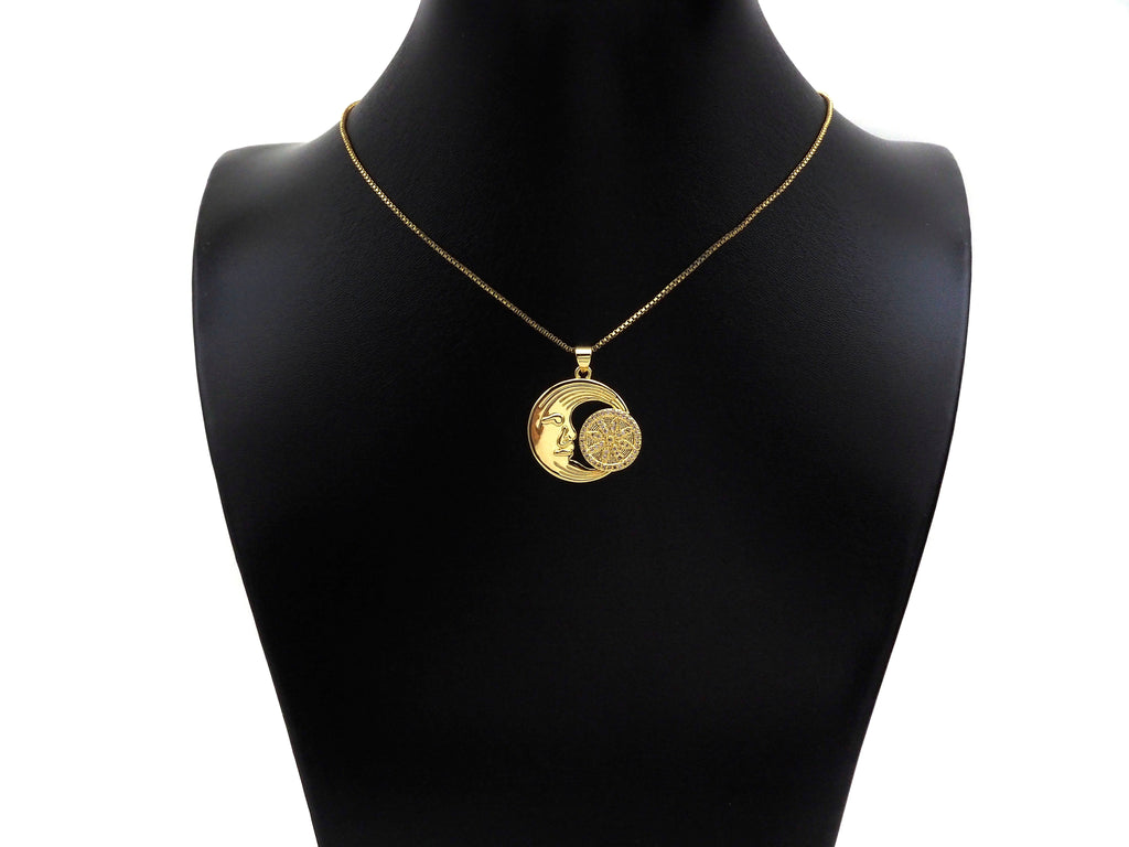 CZ Micro Pave Flower Cresent Moon Shape Pendant/Charm,Cubic Zirconia Medallion Charm, Necklace Bracelet Charm Pendant,25mm, Sku#LK196