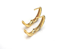 Load image into Gallery viewer, Colorful CZ Gold Hoop Earrings, Sku#J242