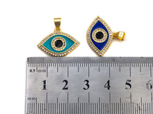 Load image into Gallery viewer, Enamel Colorful Evil Eye Pendant, CZ Micro Pave Oil Drop pendant,Enamel pendant,Enamel Jewelry, 15x21mm, sku#F1049