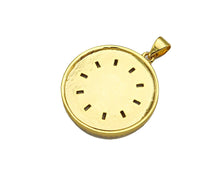 Load image into Gallery viewer, Big CZ Micro Pave Evil Eye On Round Coin Shape Pendant/Charm,Cubic Zirconia Medallion Charm, Necklace Bracelet Charm, 26x23mm, Sku#F1360