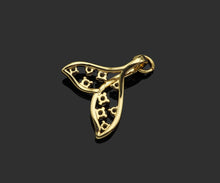Load image into Gallery viewer, CZ Micro Pave Whale Tail Shape Pendan,18K Gold Charm, Necklace Bracelet Charm Pendant,17x17mm,Sku#FH156