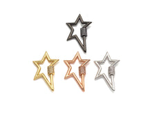 Load image into Gallery viewer, Clear Cz Micro pave Star Clasp, CZ Pave Clasp, Gold/Silver/Rose Gold/Gunmetal Carabiner Clasp, 21x32mm, sku#H187