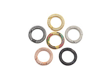 Load image into Gallery viewer, CZ Micro pave Round Clasp with Easy Open spring, sku#H260