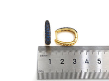 Load image into Gallery viewer, Colorful CZ Gold Hoop Earrings, Sku#J242