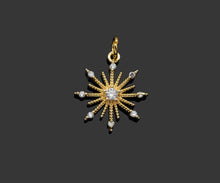Load image into Gallery viewer, CZ Micro Pave North Star Flower Shape Pendant/Charm, 14K Gold Filled Star Charm, Necklace Bracelet Charm Pendant,15x17mm,Sku#LX02