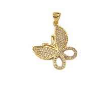 Load image into Gallery viewer, CZ Micro Pave Butterfly Shape Pendant/Charm,Cubic Zirconia Charm, Necklace Bracelet Butterfly Charm Pendant,19x21mm, Sku#LK197