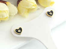 Load image into Gallery viewer, CZ Enamel Round Stud Earrings, Sku#J164C