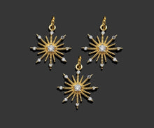 Load image into Gallery viewer, CZ Micro Pave North Star Flower Shape Pendant/Charm, 14K Gold Filled Star Charm, Necklace Bracelet Charm Pendant,15x17mm,Sku#LX02