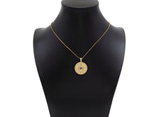 Load image into Gallery viewer, Big CZ Micro Pave Evil Eye On Round Coin Shape Pendant/Charm,Cubic Zirconia Medallion Charm, Necklace Bracelet Charm, 26x23mm, Sku#F1360