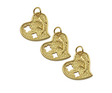 Load image into Gallery viewer, 18K Dainty Gold Hollow Out Rose Flower Heart Shape Pendant, Sku#F1392C