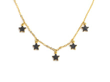 Load image into Gallery viewer, Dainty Gold Black Star Layering Necklace, Gold Necklace, Layering Necklace, Star Necklace, Choker Necklace, Mom Christmas Gift, sku# Z712