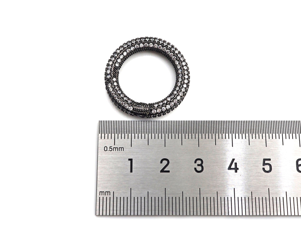 CZ Micro pave Round Clasp with Easy Open spring, sku#H260