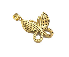 Load image into Gallery viewer, CZ Micro Pave Butterfly Shape Pendant/Charm,Cubic Zirconia Charm, Necklace Bracelet Butterfly Charm Pendant,19x21mm, Sku#LK197