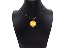 Load image into Gallery viewer, New Trendy Mustard Gold Enamel Initials Letter Charm/Pendant, Enamel Initial Alphabet Letters, Custom Naming Pendants, 25x28mm,sku#ML38