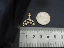 Load image into Gallery viewer, CZ Micro Pave Whale Tail Shape Pendan,18K Gold Charm, Necklace Bracelet Charm Pendant,17x17mm,Sku#FH156