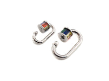 Load image into Gallery viewer, Colorful Baguette CZ Oval Shape Clasp, Gold Silver Black  Rose Gold Plated Clasp, Carabiner Clasp, 13x20mm/18x28mm, sku#H189