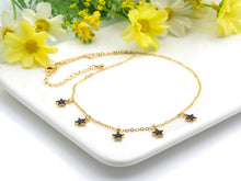 Load image into Gallery viewer, Dainty Gold Black Star Layering Necklace, Gold Necklace, Layering Necklace, Star Necklace, Choker Necklace, Mom Christmas Gift, sku# Z712