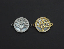 Load image into Gallery viewer, CZ Micro Pave Lucky Tree on Mother-of-pearl Connector, Cubic