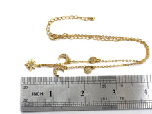 Load image into Gallery viewer, Gold Moon Star Coin Charm Necklace, z708