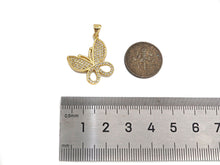 Load image into Gallery viewer, CZ Micro Pave Butterfly Shape Pendant/Charm,Cubic Zirconia Charm, Necklace Bracelet Butterfly Charm Pendant,19x21mm, Sku#LK197