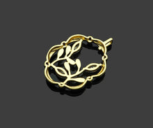 Load image into Gallery viewer, CZ Micro Pave Flower On Picture Frame Shape Pendant,18K Gold Charm, Necklace Bracelet Charm Pendant, 31x20mm,Sku#FH157
