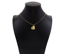 Load image into Gallery viewer, 18K Dainty Gold Hollow Out Rose Flower Heart Shape Pendant, Sku#F1392C