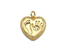 Load image into Gallery viewer, High Polished Hand and Foot On Heart Shape Charms,  18x18mm,Sku#F1273C