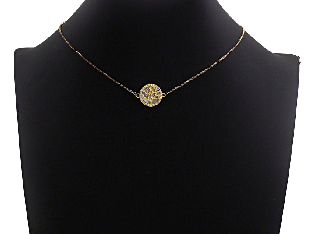 CZ Micro Pave Lucky Tree on Mother-of-pearl Connector, Cubic